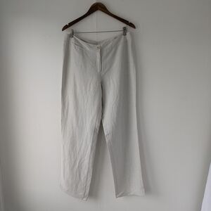Eileen Fisher Bone Linen Silk Straight Leg Pants New with Tags Size Med